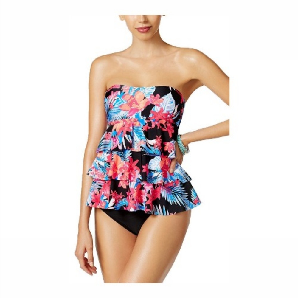 Island Escape Montage Gardens Tiered Tankini Top! - Picture 3 of 4